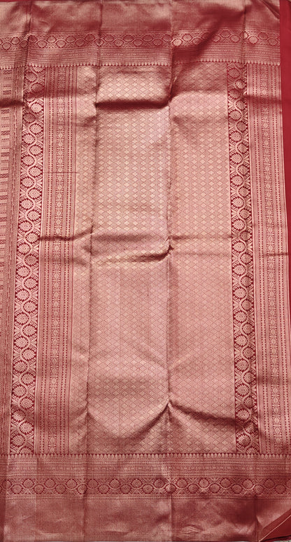 Maroon Pure Bridal Silk Saree