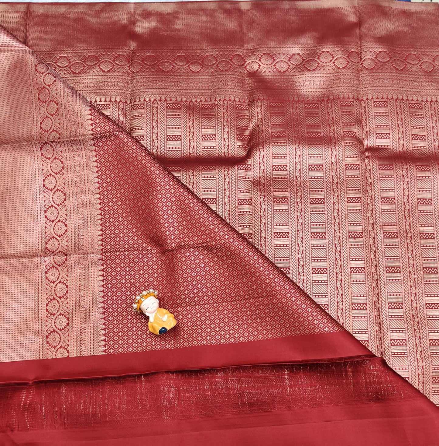 Maroon Pure Bridal Silk Saree