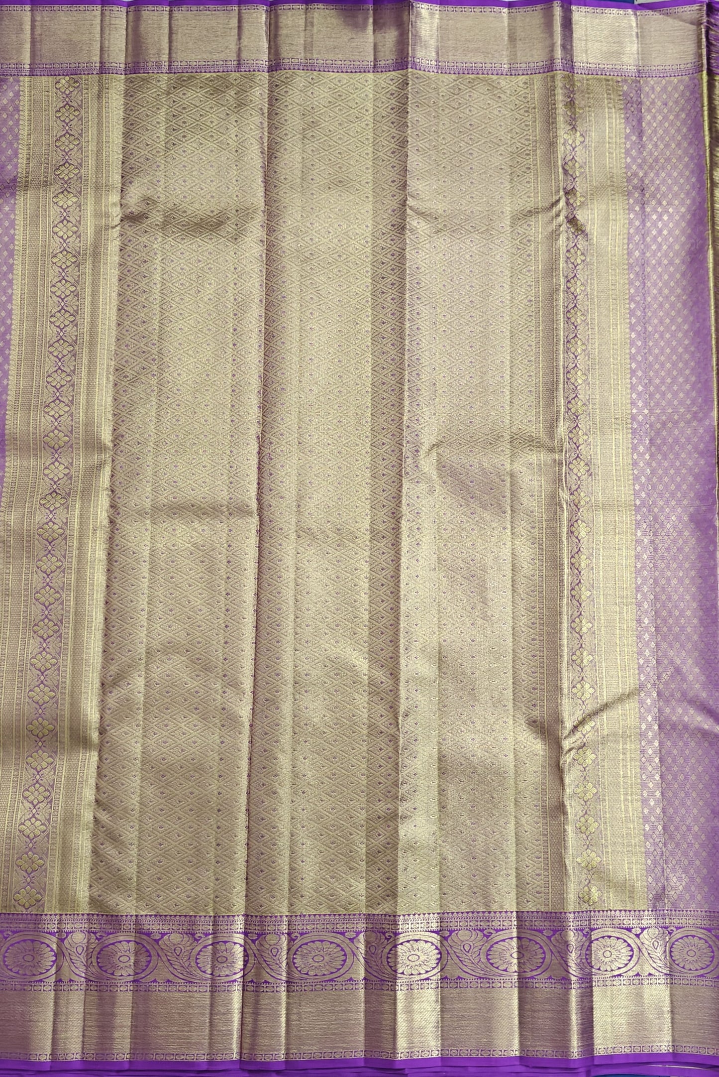 Purple with Gold Shade Pure Tissue Saree