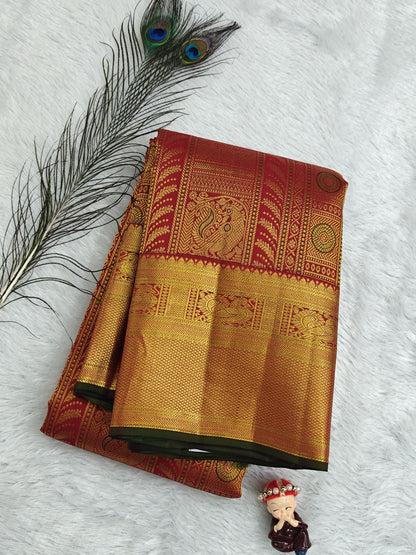Red Pure Bridal Silk Saree