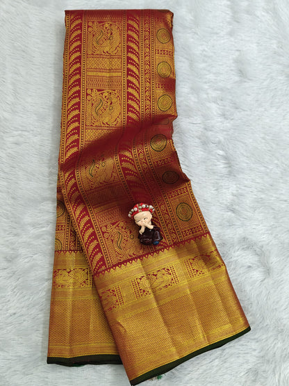 Red Pure Bridal Silk Saree