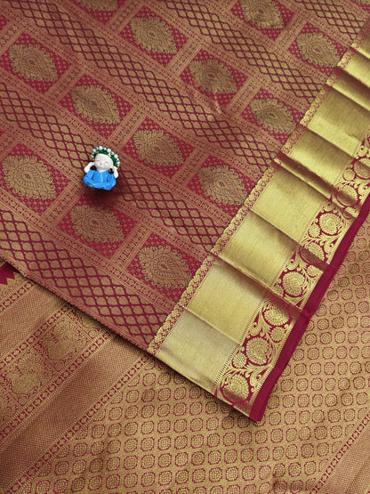 Elegant Red Pure Bridal Silk Saree