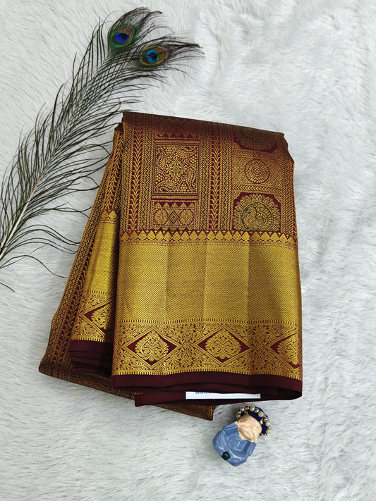 Maroon Pure Bridal Silk Saree
