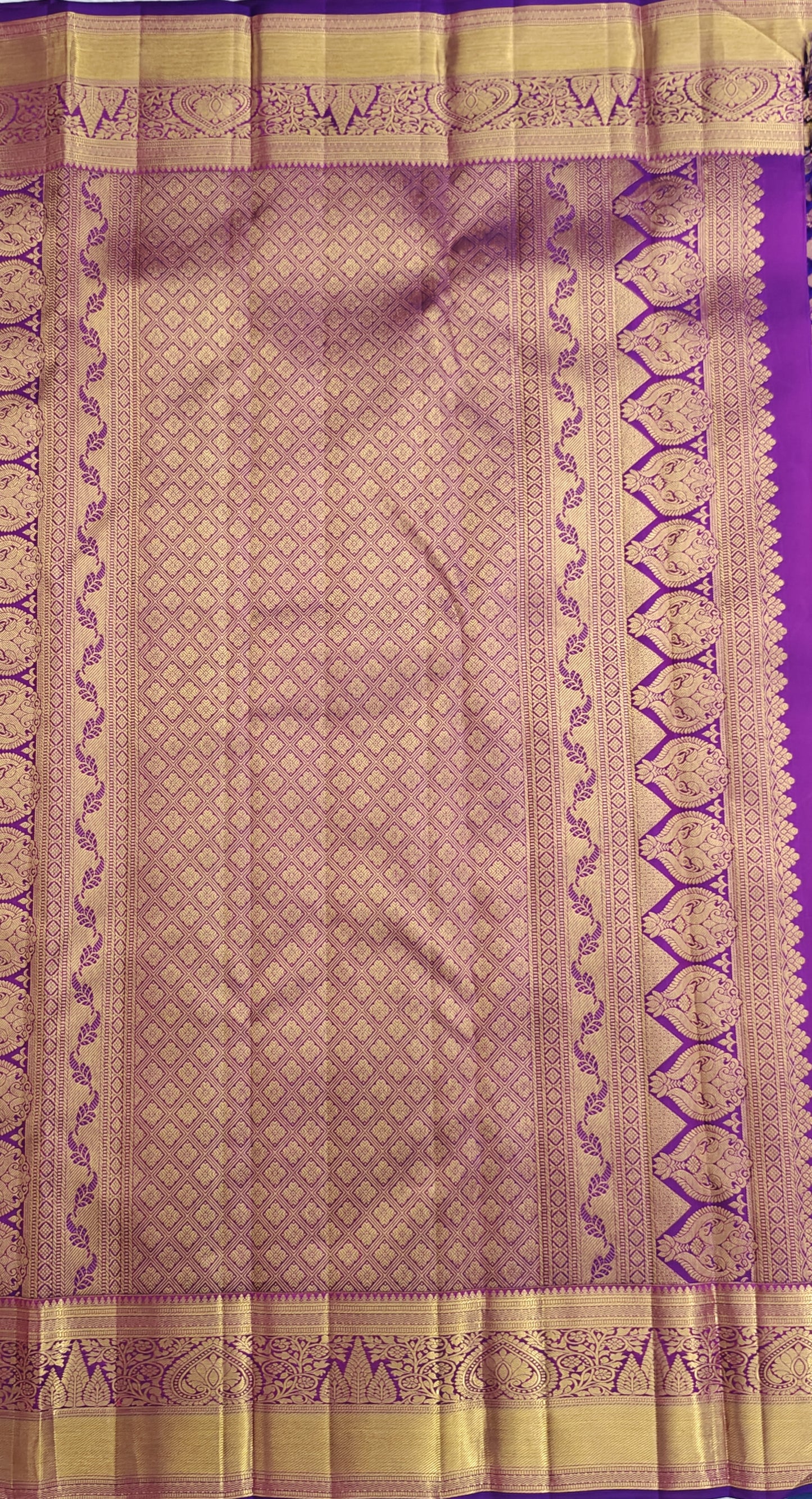 Purple Pure Bridal Silk Saree