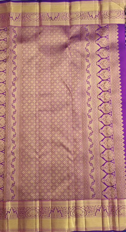 Purple Pure Bridal Silk Saree
