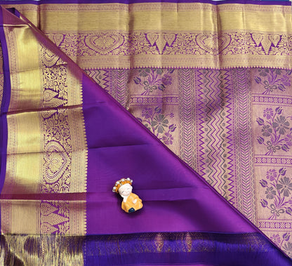 Purple Pure Bridal Silk Saree