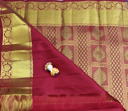 Elegant Red Pure Bridal Silk Saree