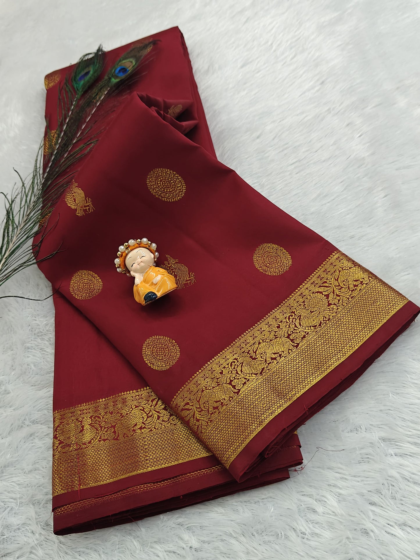 Maroon Pure Silk Saree