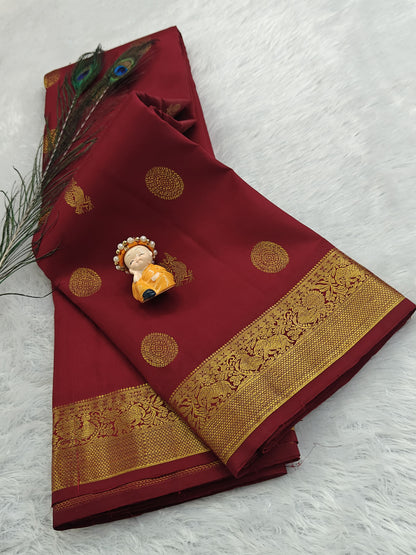 Maroon Pure Silk Saree
