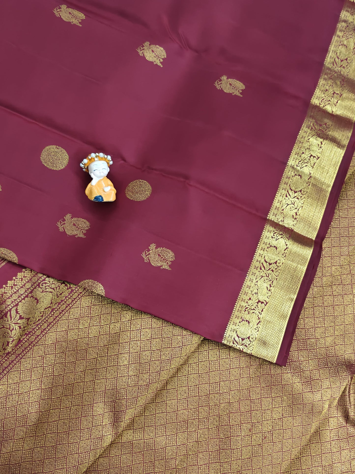 Maroon Pure Silk Saree