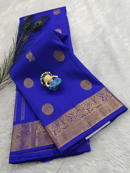 Royal Blue Pure Silk Saree