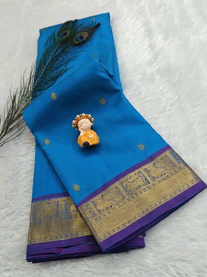 Sky Blue Pure Silk Saree