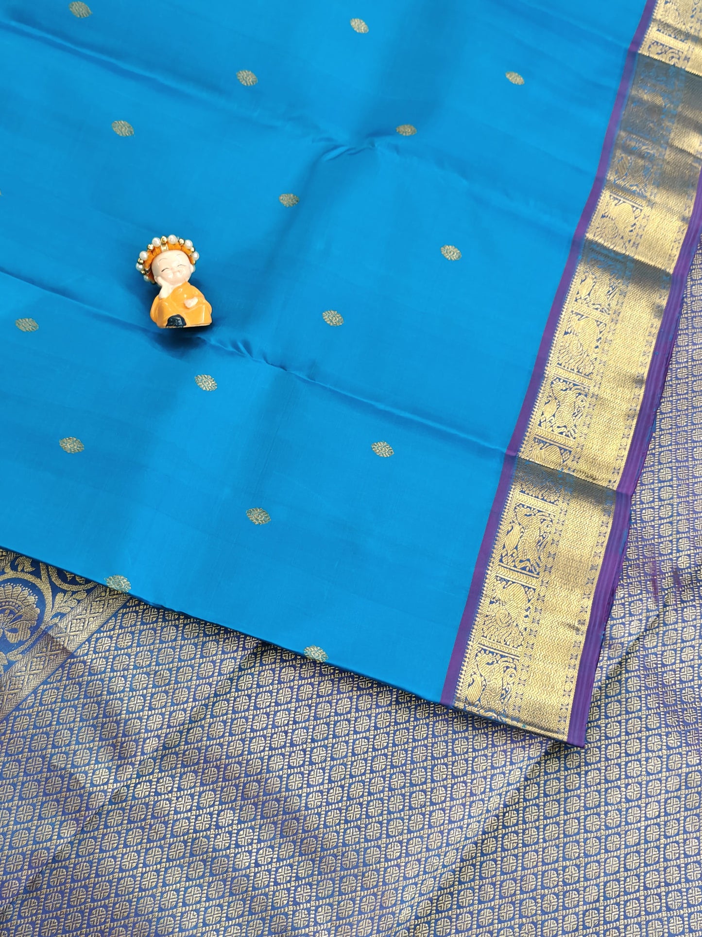Sky Blue Pure Silk Saree