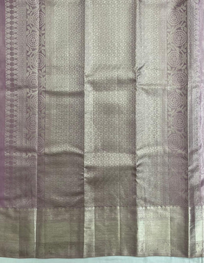 Kanchipuram Silk Saree - Pastel Tissue Lite Pink Traditional Design