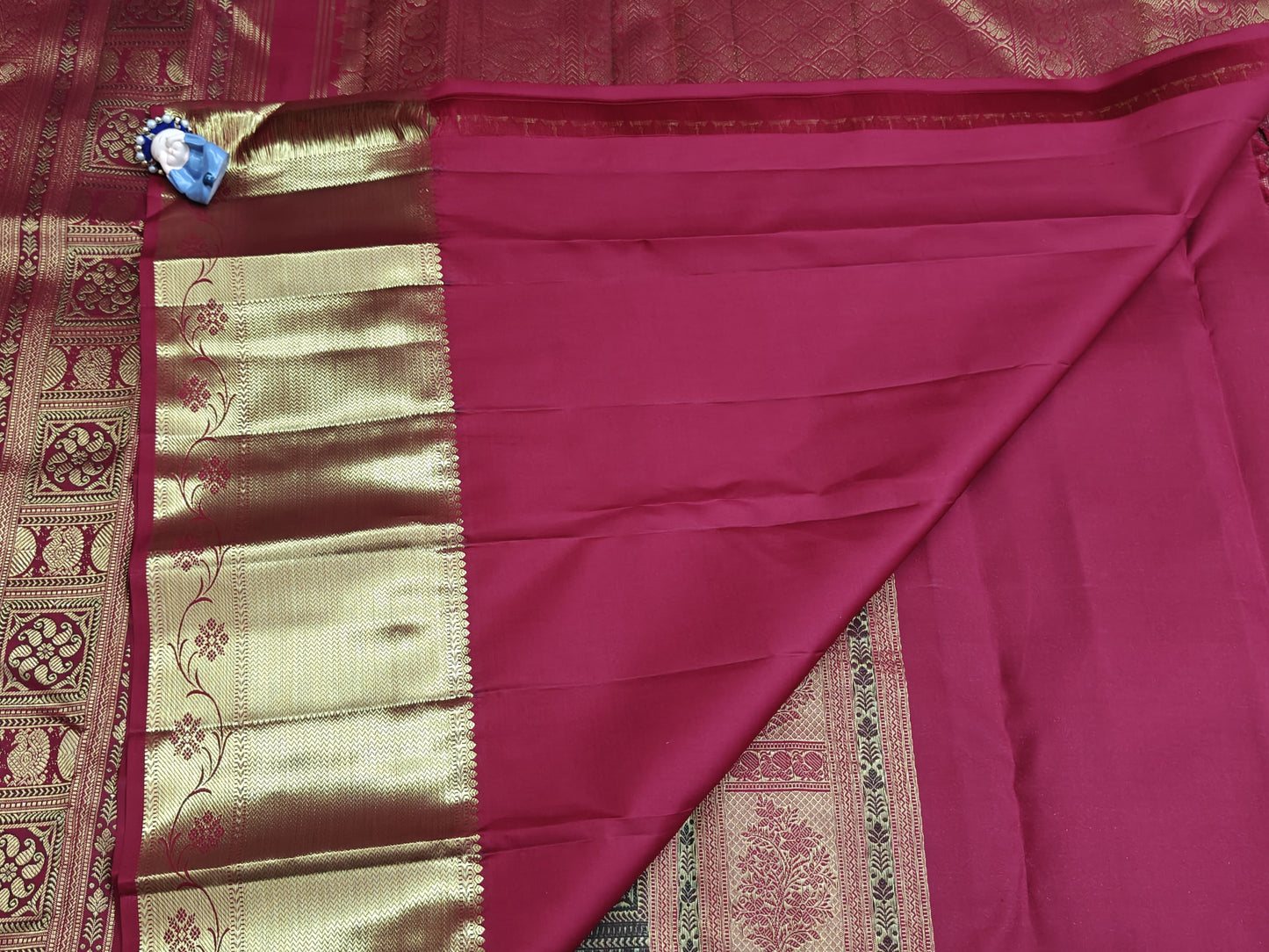 Kanchipuram Pure Bridal Silk Saree - Maroon with Gold Border