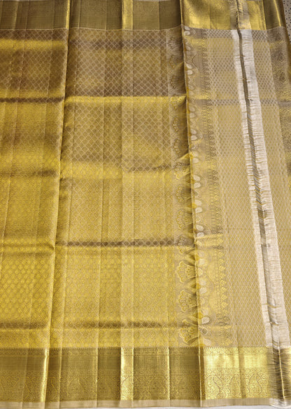 Kanchipuram Pure Bridal Silk Saree - Full Gold with Rich Zari Weaving