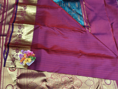 Traditional Maroon Bridal Silk Saree with Gold Border