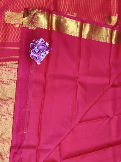 Bright Red Bridal Silk Saree with Gold Border