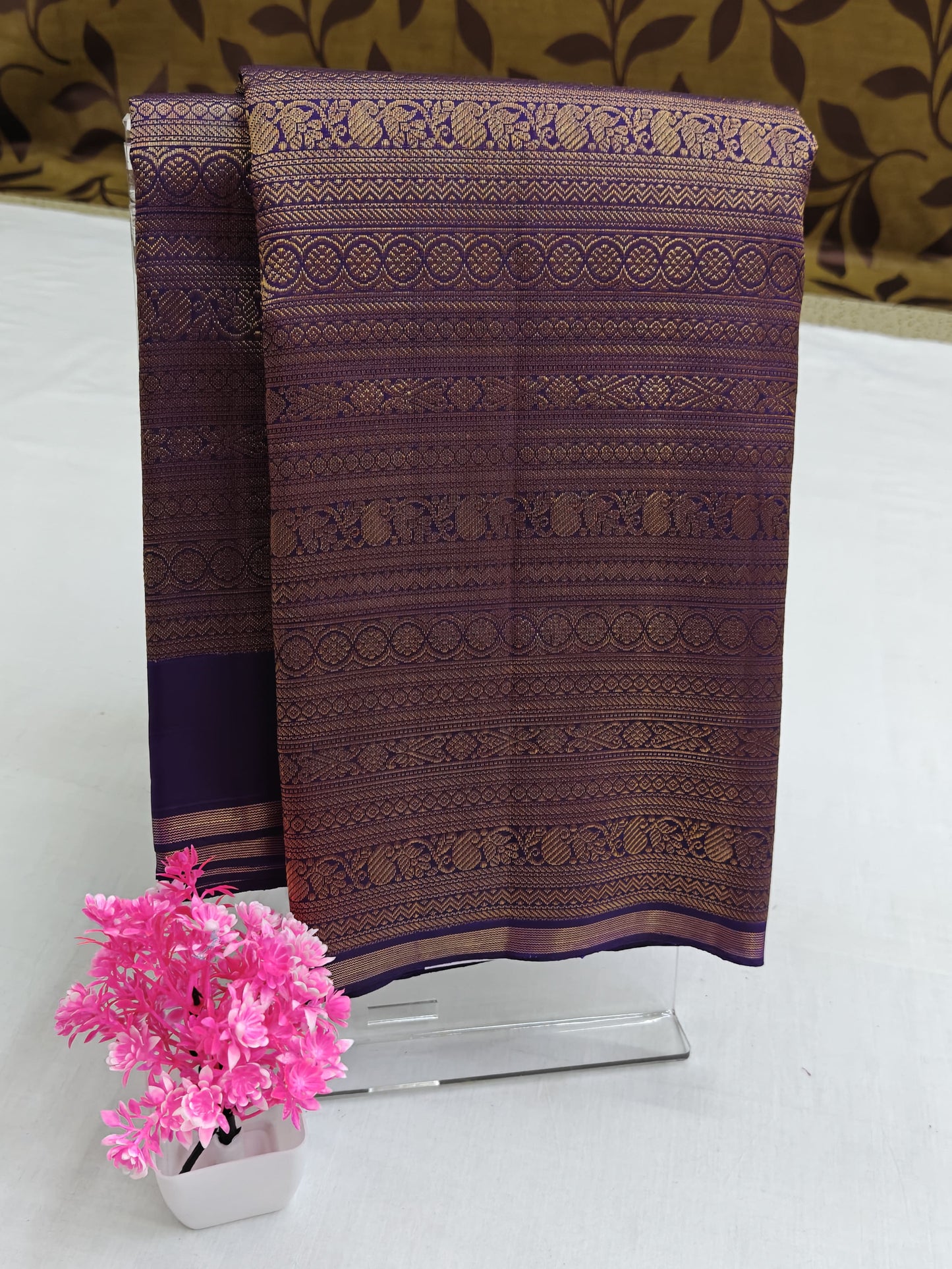 Royal Blue Bridal Silk Saree with Gold Border