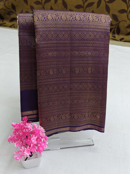 Royal Blue Bridal Silk Saree with Gold Border