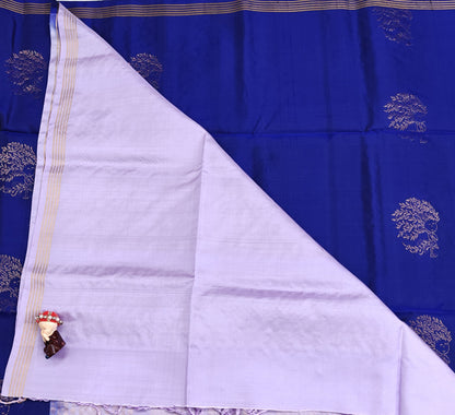 Royal Blue & Lavender Soft Silk Saree