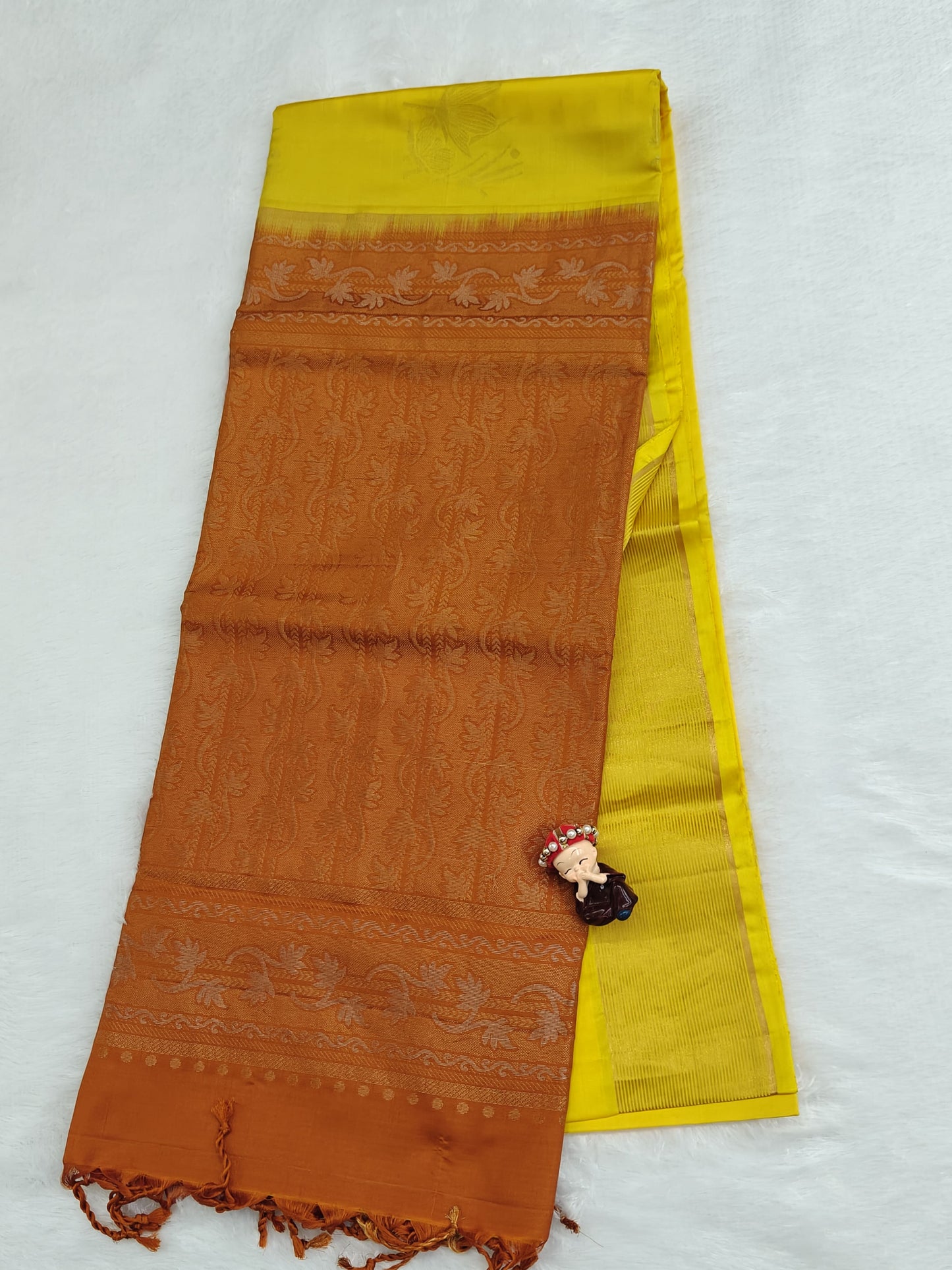 Yellow & Mustard Soft Silk Saree