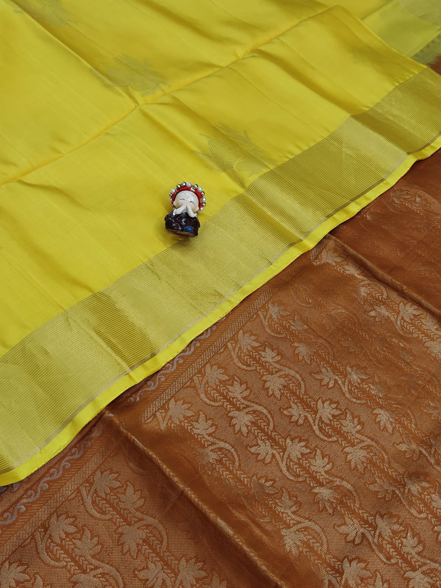 Yellow & Mustard Soft Silk Saree