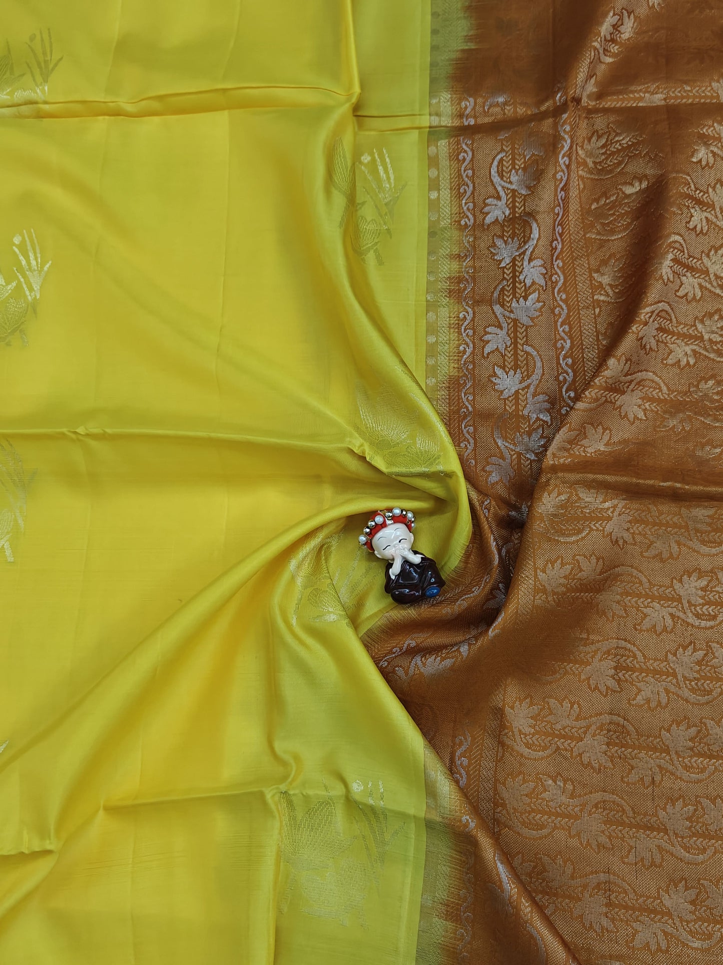 Yellow & Mustard Soft Silk Saree