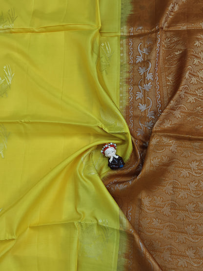 Yellow & Mustard Soft Silk Saree