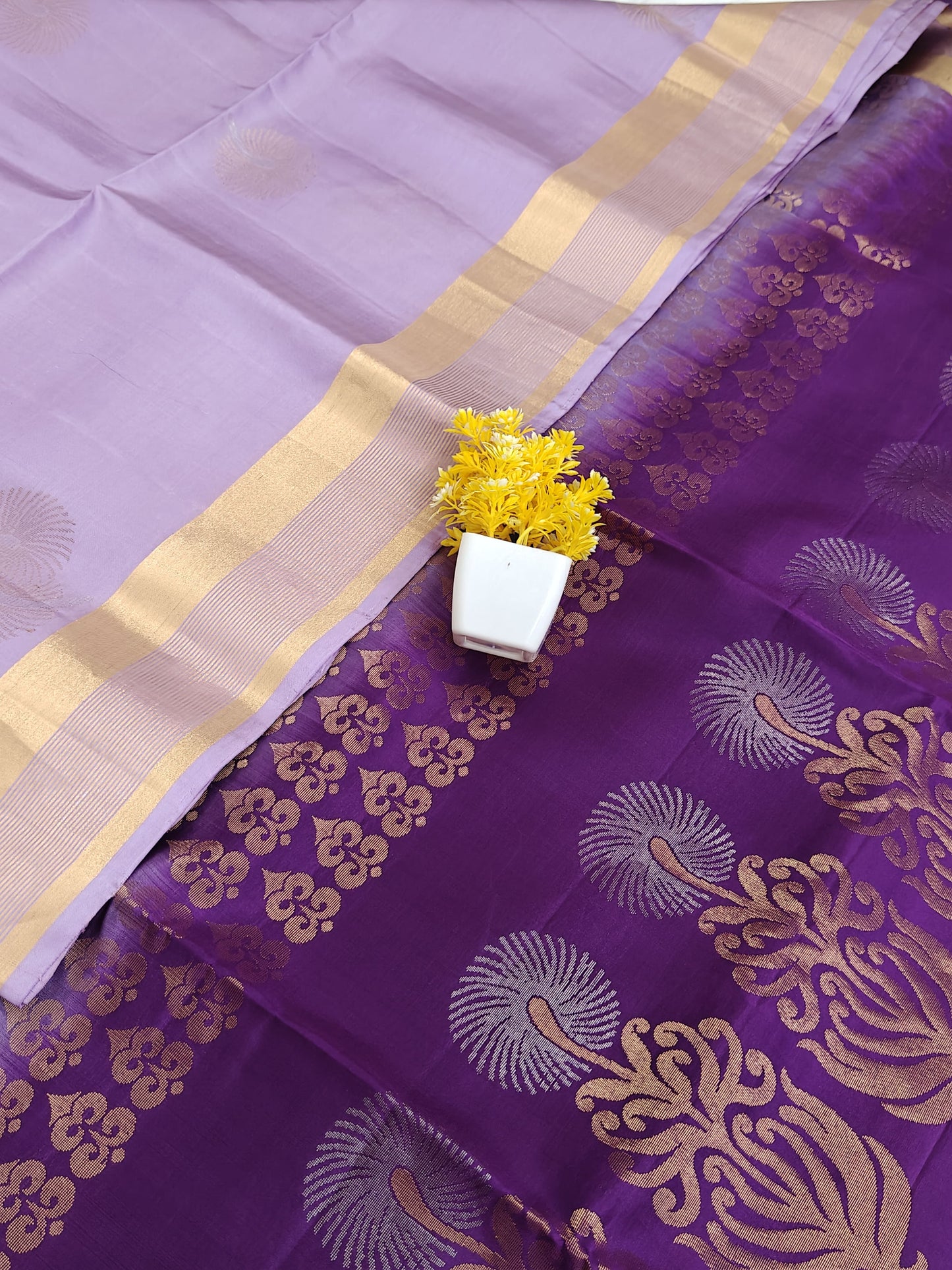 Lavender & Purple Soft Silk Saree