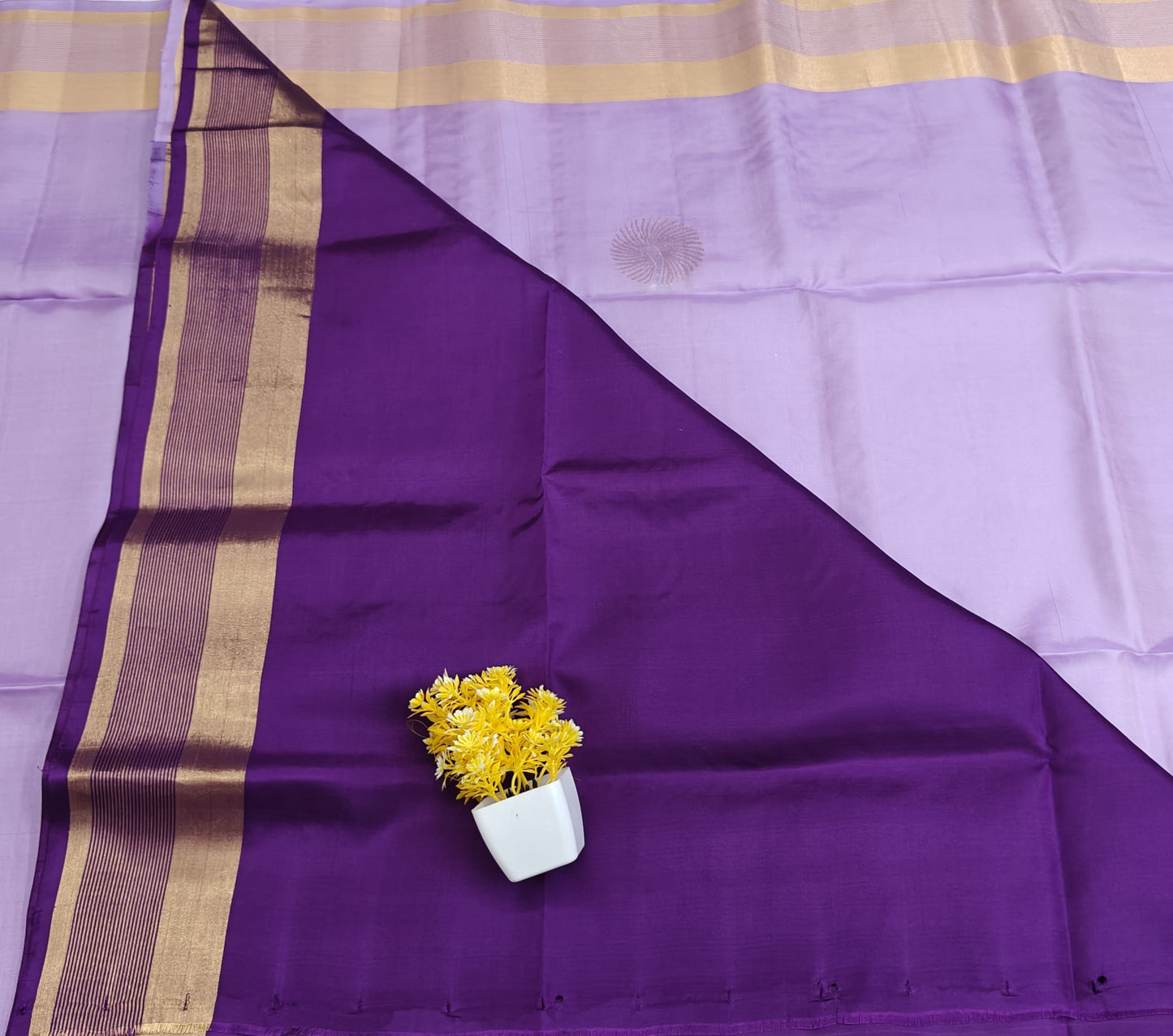 Lavender & Purple Soft Silk Saree