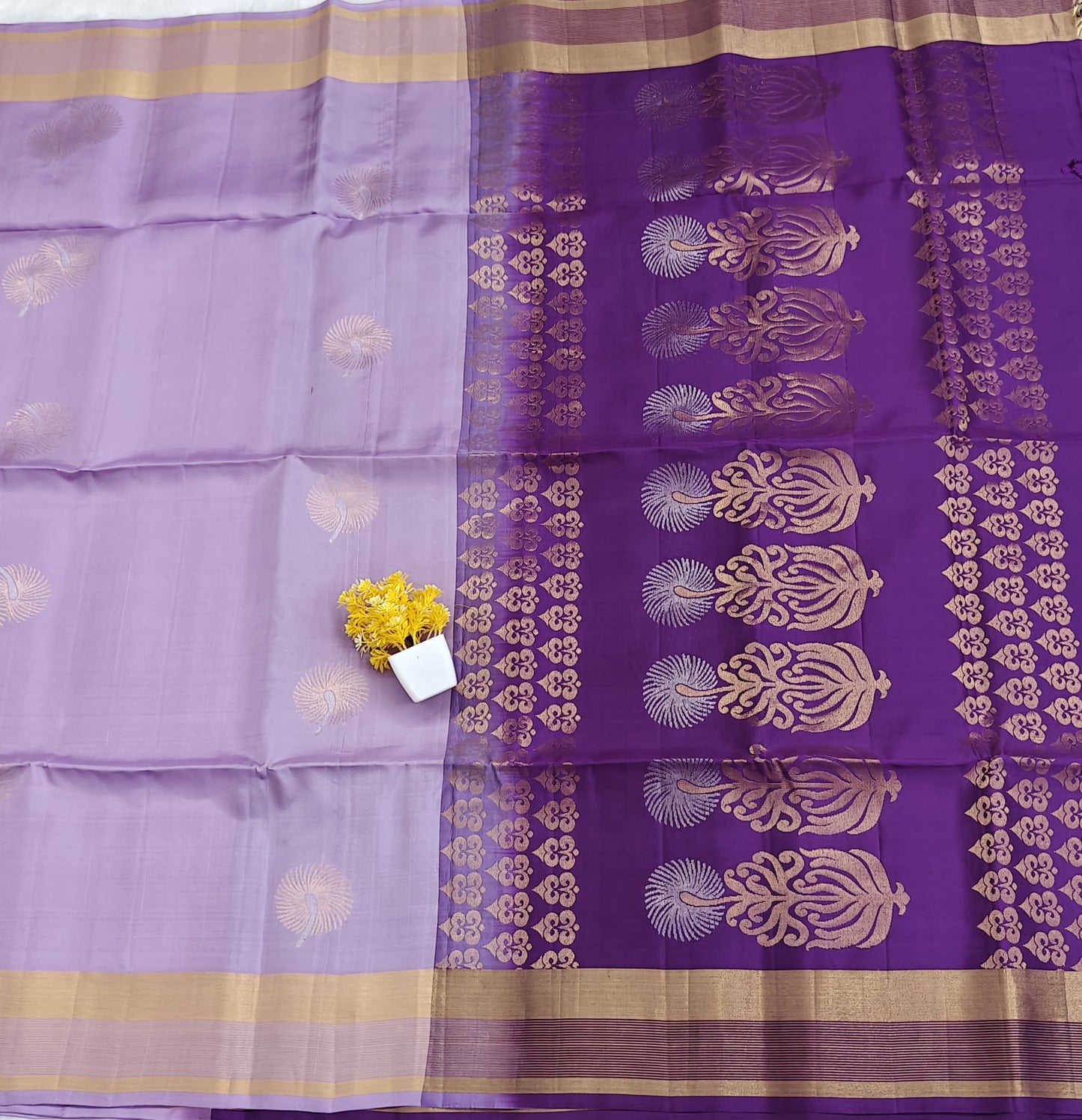 Lavender & Purple Soft Silk Saree