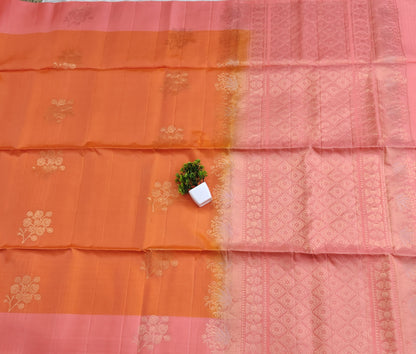 Orange & Pink Soft Silk Saree