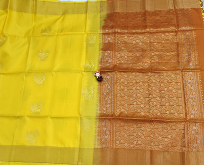 Yellow & Mustard Soft Silk Saree