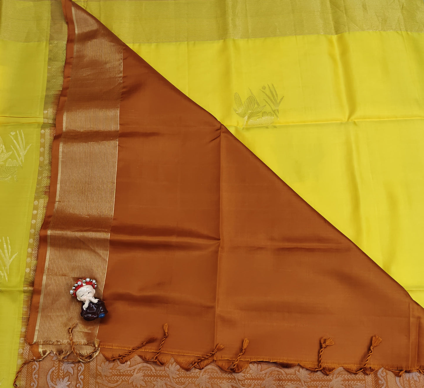 Yellow & Mustard Soft Silk Saree