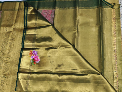 Green Tissue Bridal Silk Saree