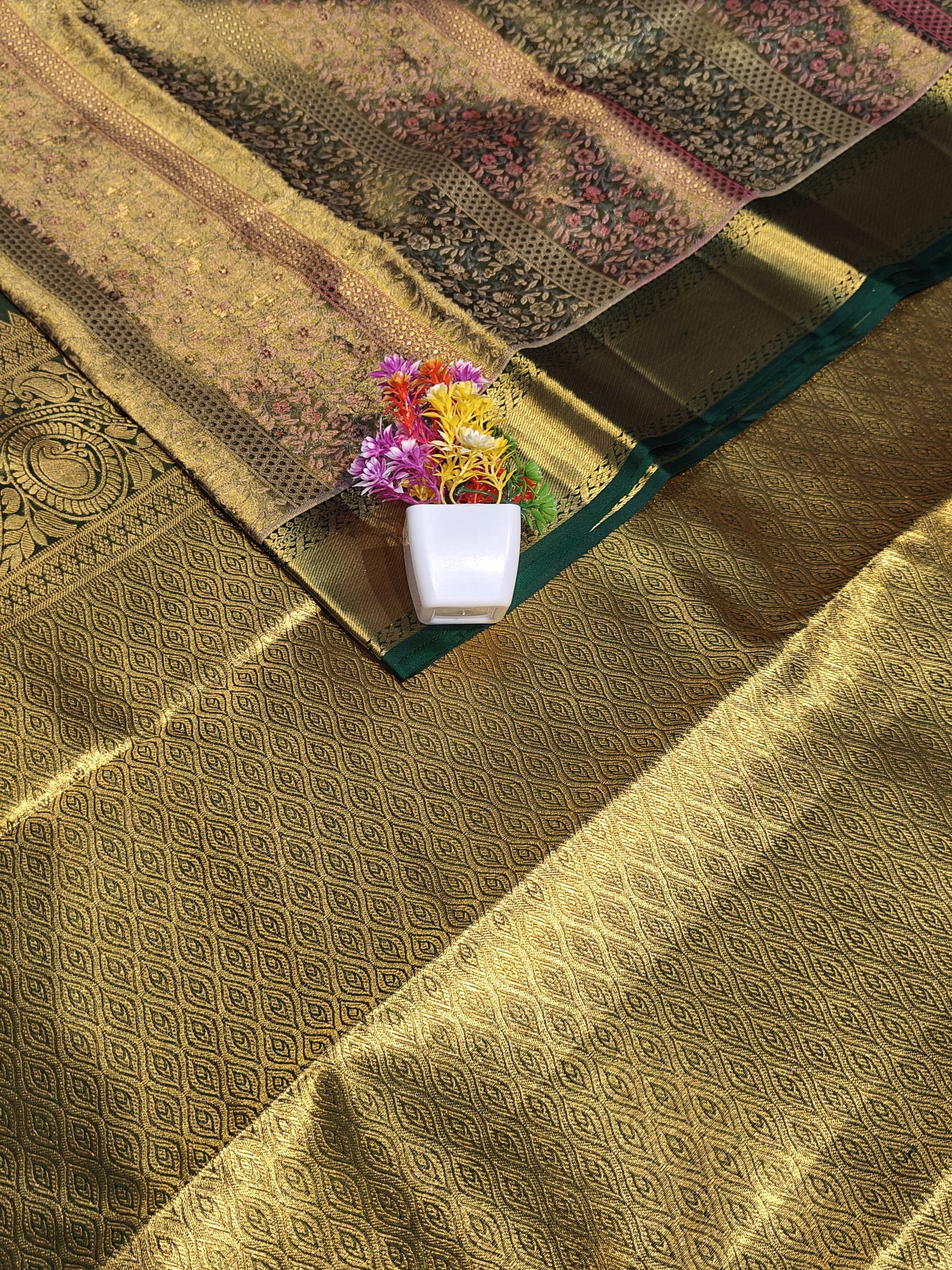 Green Tissue Bridal Silk Saree