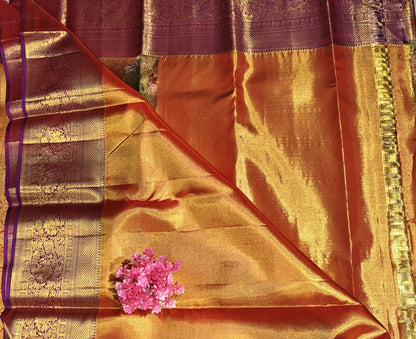 Gold & Multi-Colour Tissue Bridal Silk Saree