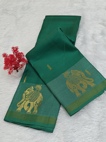Pastel Green Pure Silk Saree