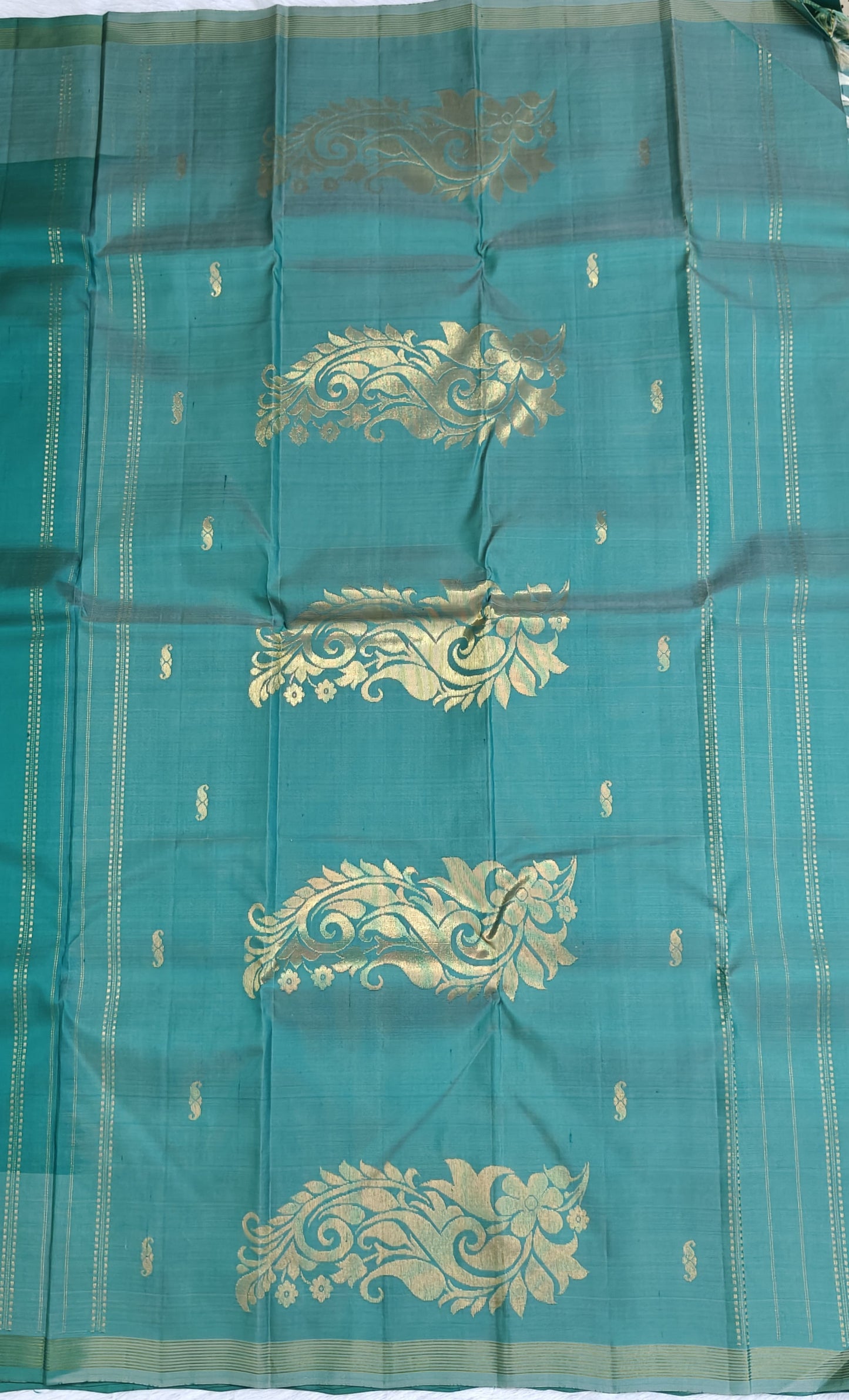 Pastel Green Pure Silk Saree