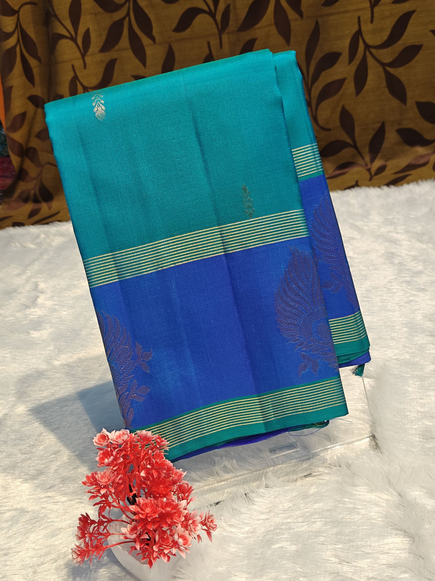 Navy Blue Pure Silk Saree