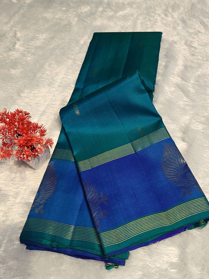 Navy Blue Pure Silk Saree