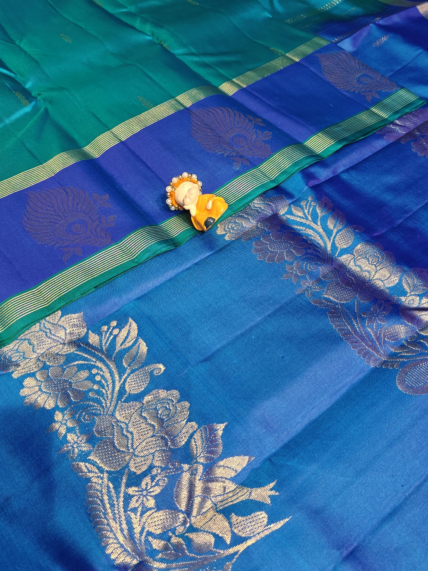 Navy Blue Pure Silk Saree