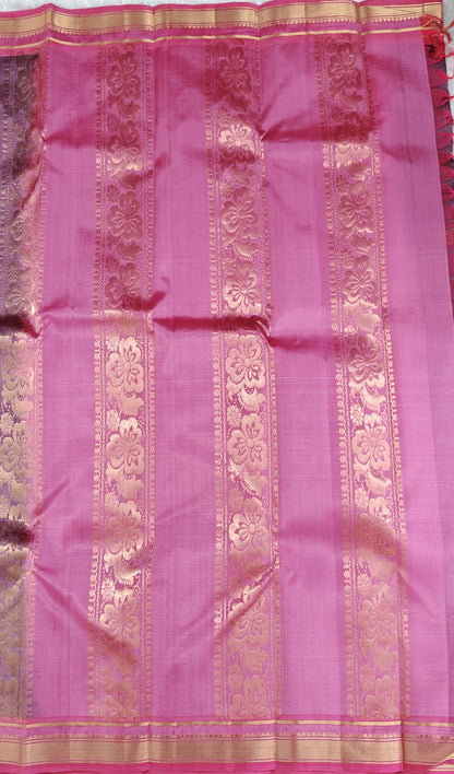 Onion Pink Pure Silk Saree with Pink Border