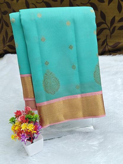 Sea Green Vintage Korvai Saree