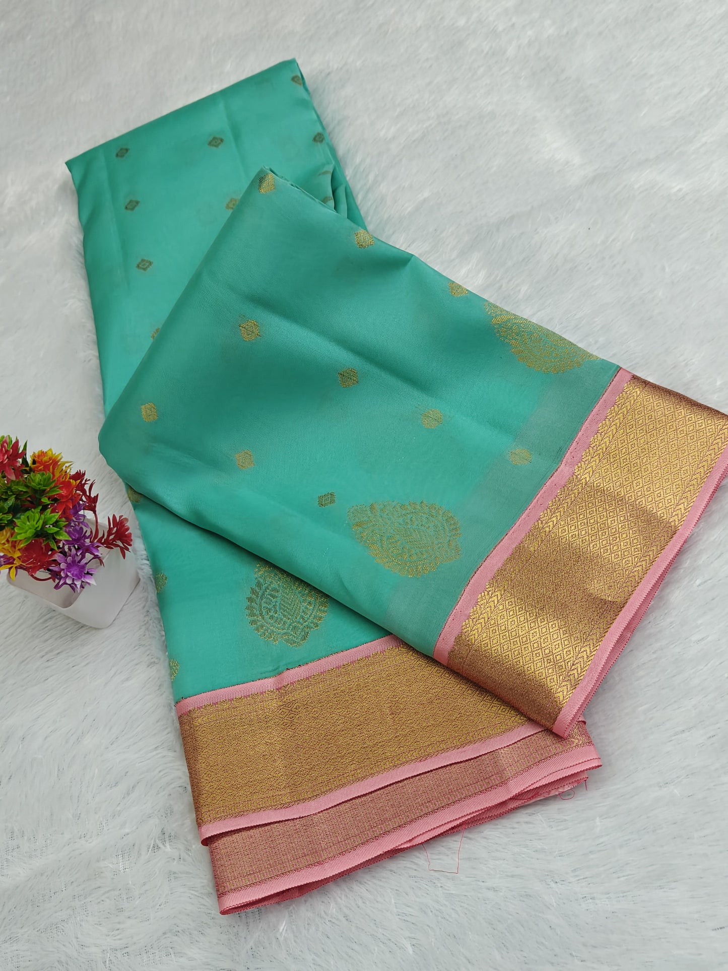 Sea Green Vintage Korvai Saree
