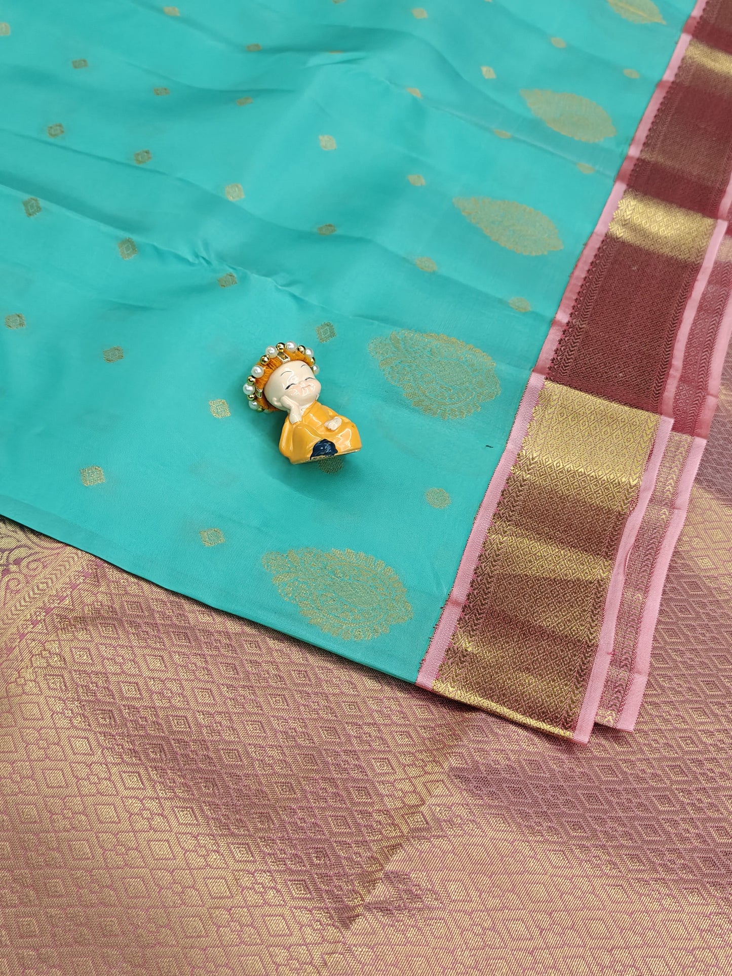 Sea Green Vintage Korvai Saree