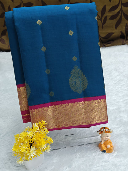 Peacock Blue Vintage Korvai Saree