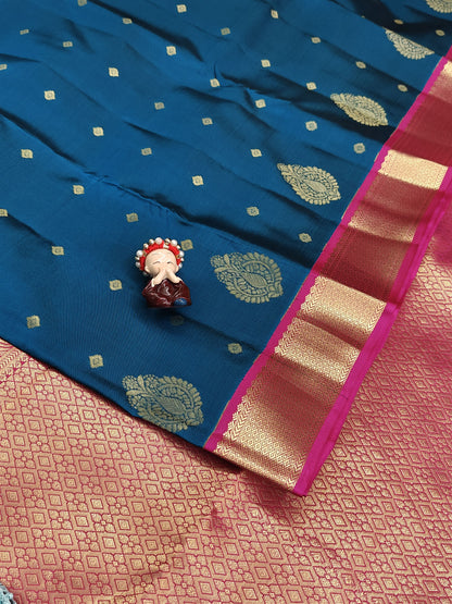 Peacock Blue Vintage Korvai Saree
