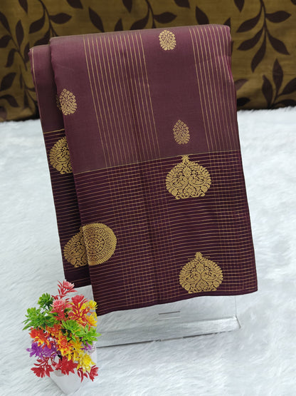 Deep Maroon Pure Silk Saree